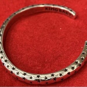 King Baby Silver 925 Classic Stars Cuff Bracelet New Never Worn Made In USA